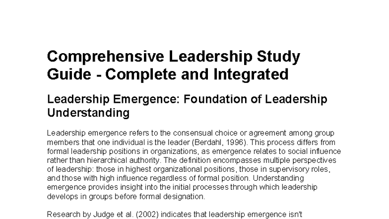 Leadership Styles v2 - Comprehensive Study Guide on Leadership ...