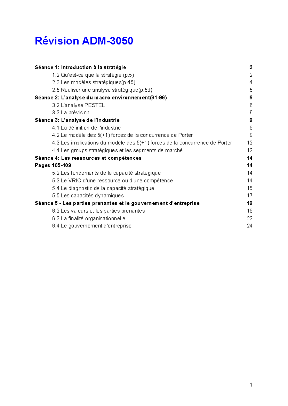 Révision ADM-3050 : Stratégies et Modèles d'Analyse - Studocu