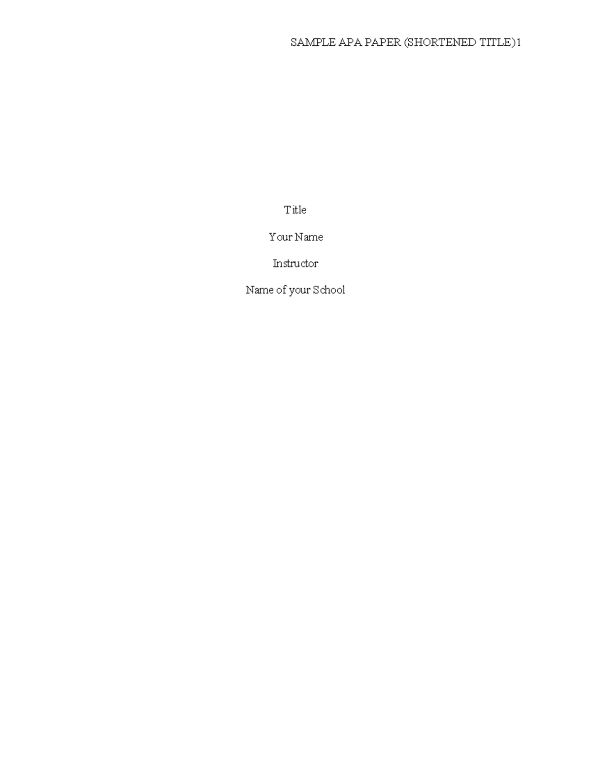 APA Paper Template - Guidelines for Formatting and Citations - Studocu