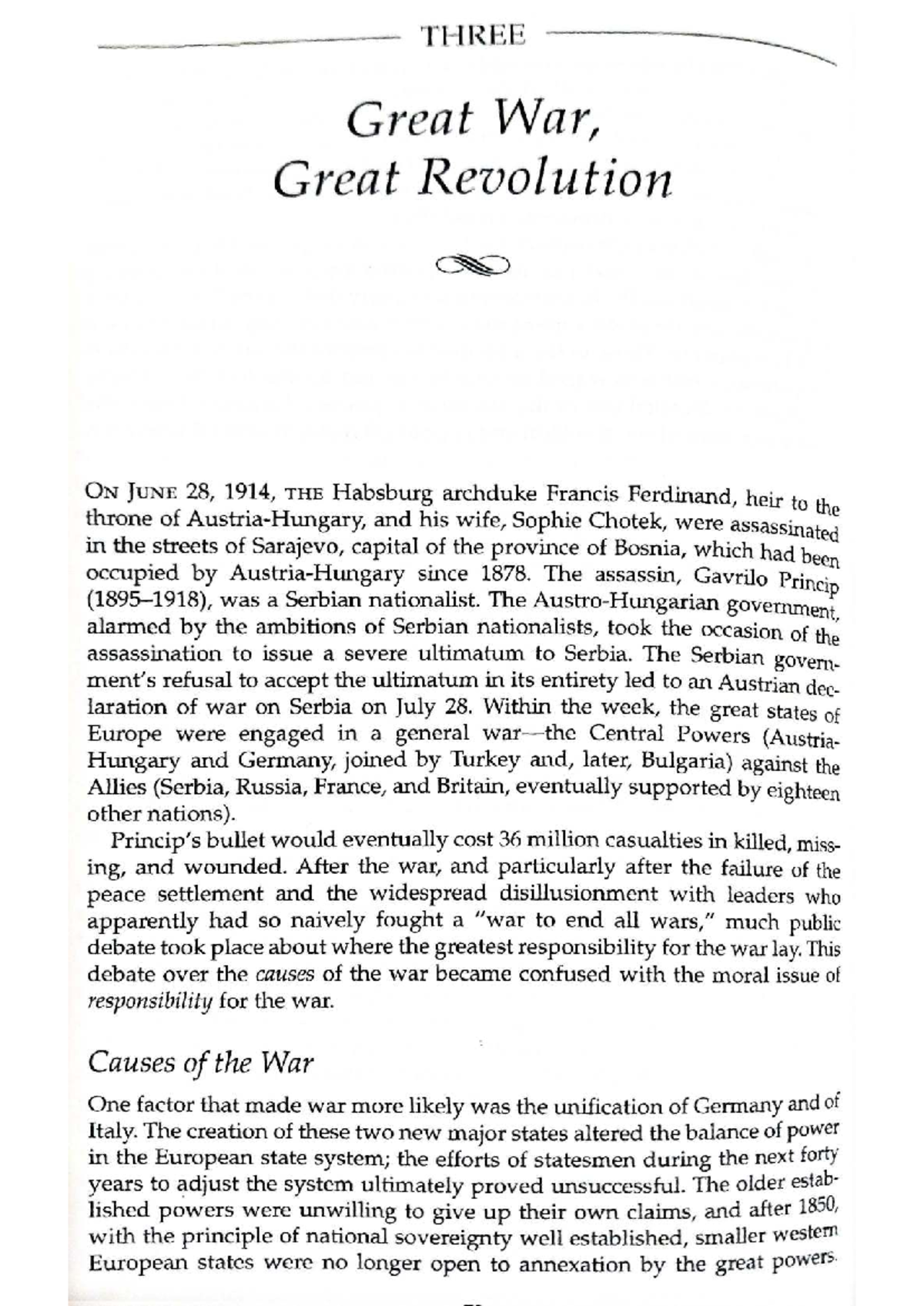Great War, Great Revolution: Causes and Consequences of 1914-1918 - Studocu