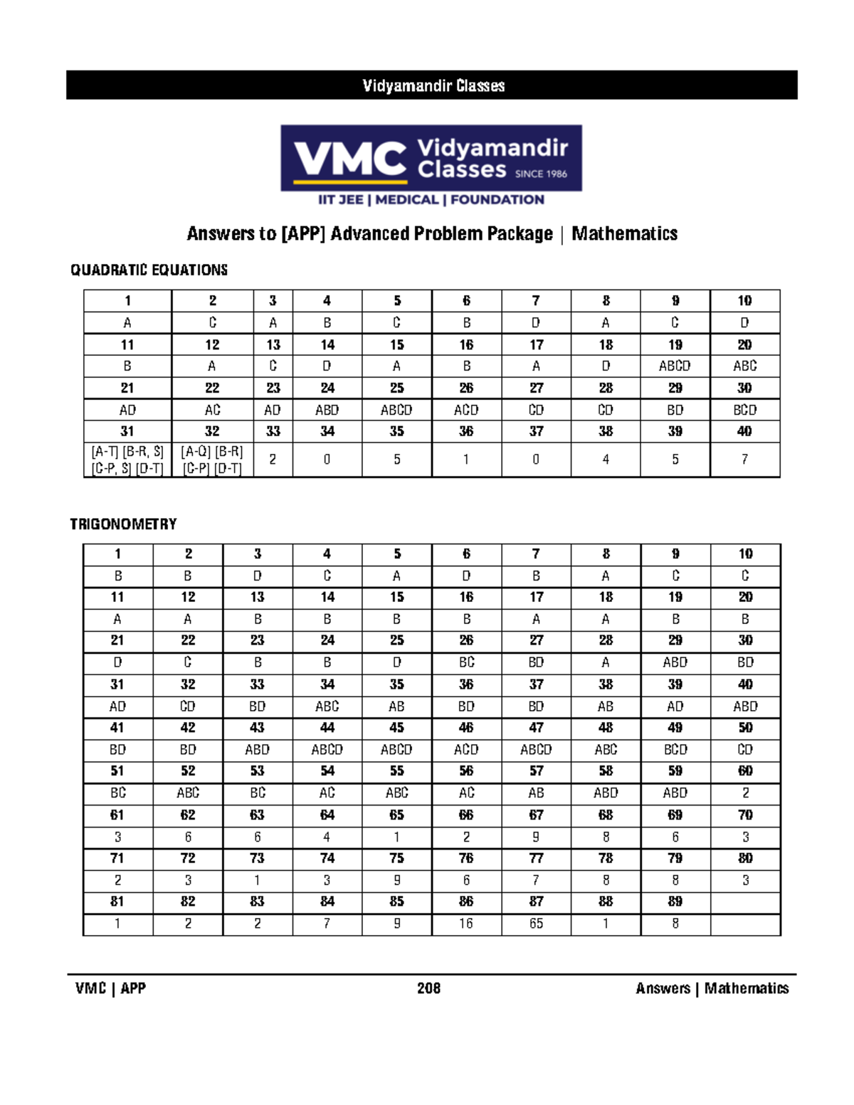 VMC APP 221 Answers to Mathematics Final Step-C Key - Studocu