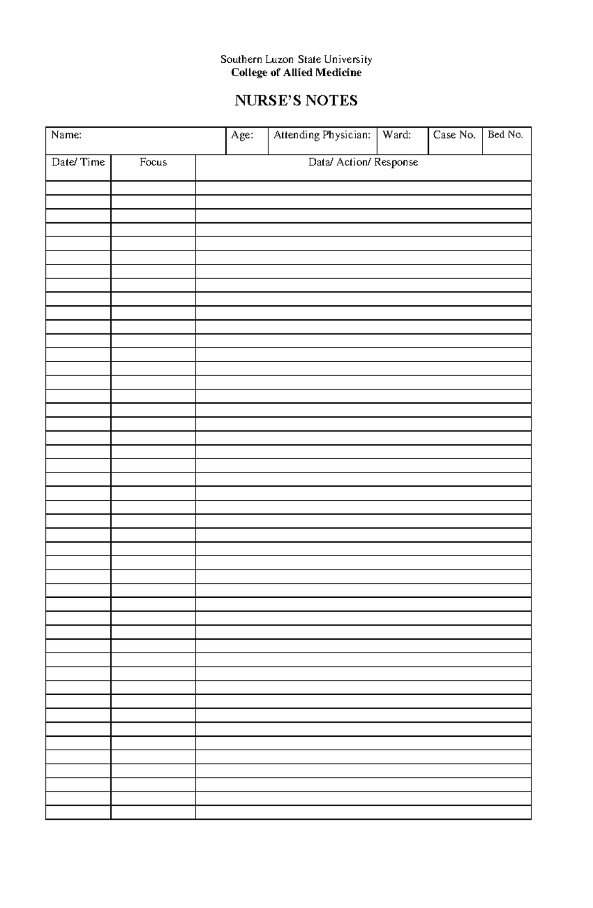 Nurses-Notes-OB - for duty - Bachelor of Science in Information ...