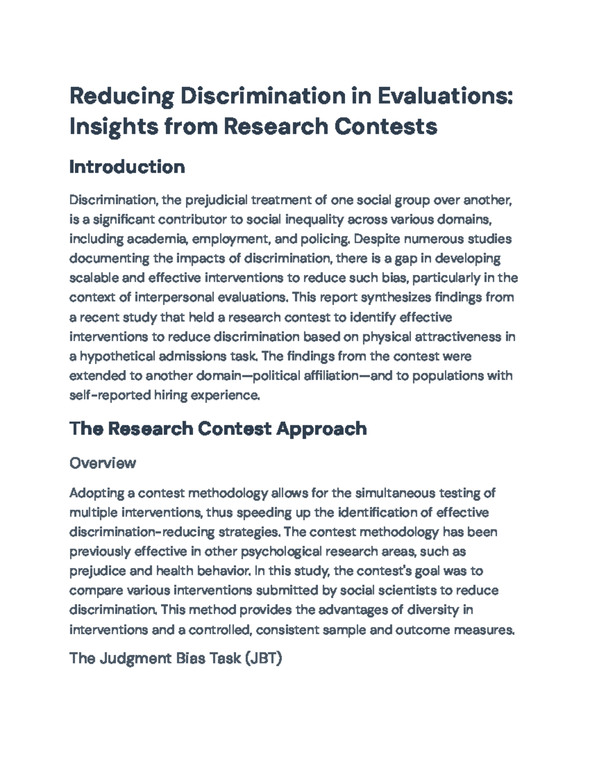 Reducing Discrimination in Evaluations: Insights from Research Contests ...