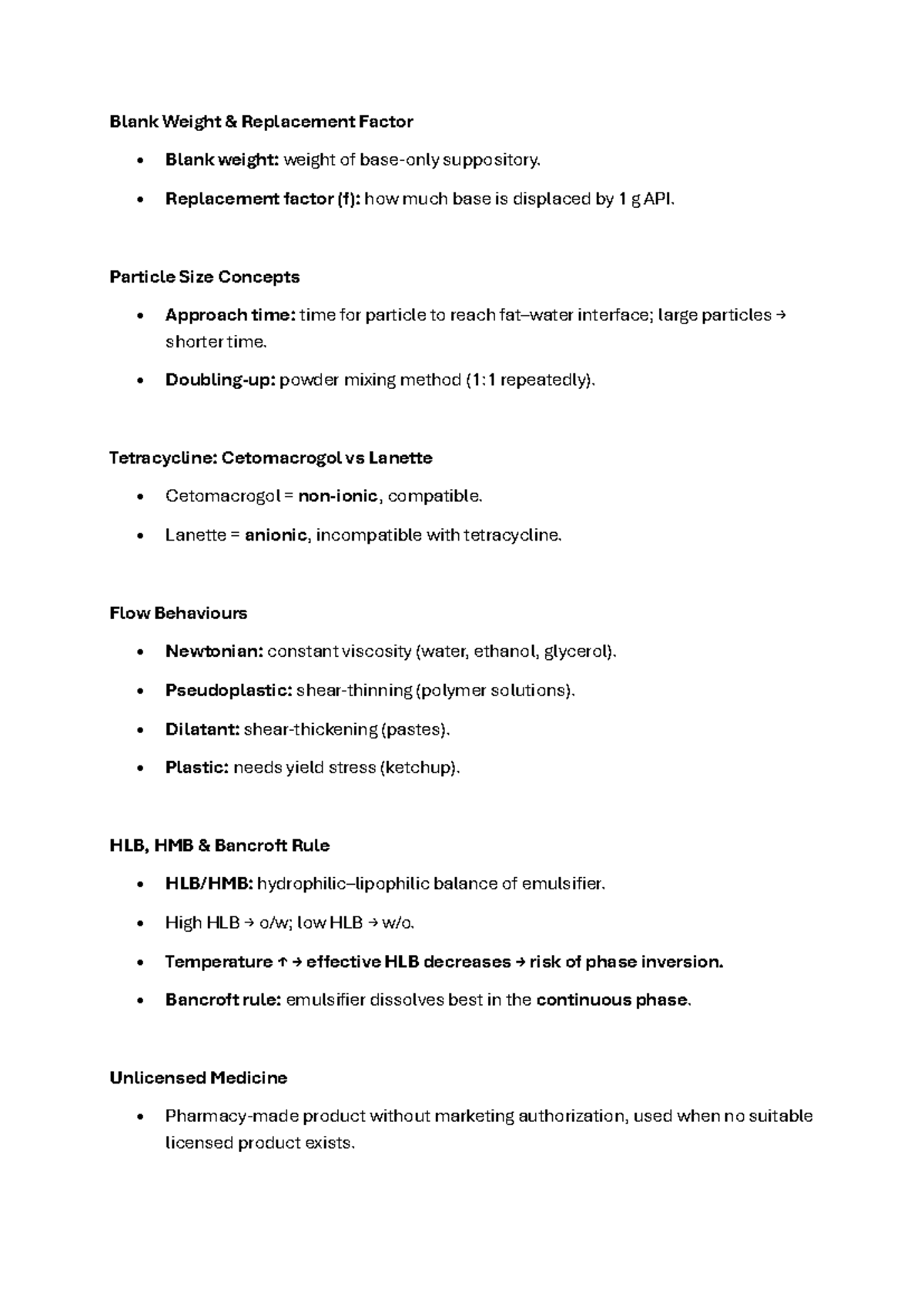 Ptb2 2 - Important Notes on Pharmaceutical Formulations - Studeersnel