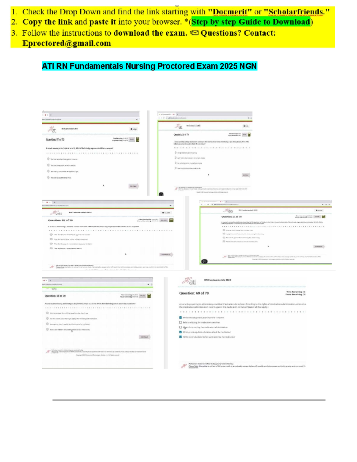 ATI RN Fundamentals Proctored Exam 2025 NGN: Complete Study Guide with ...