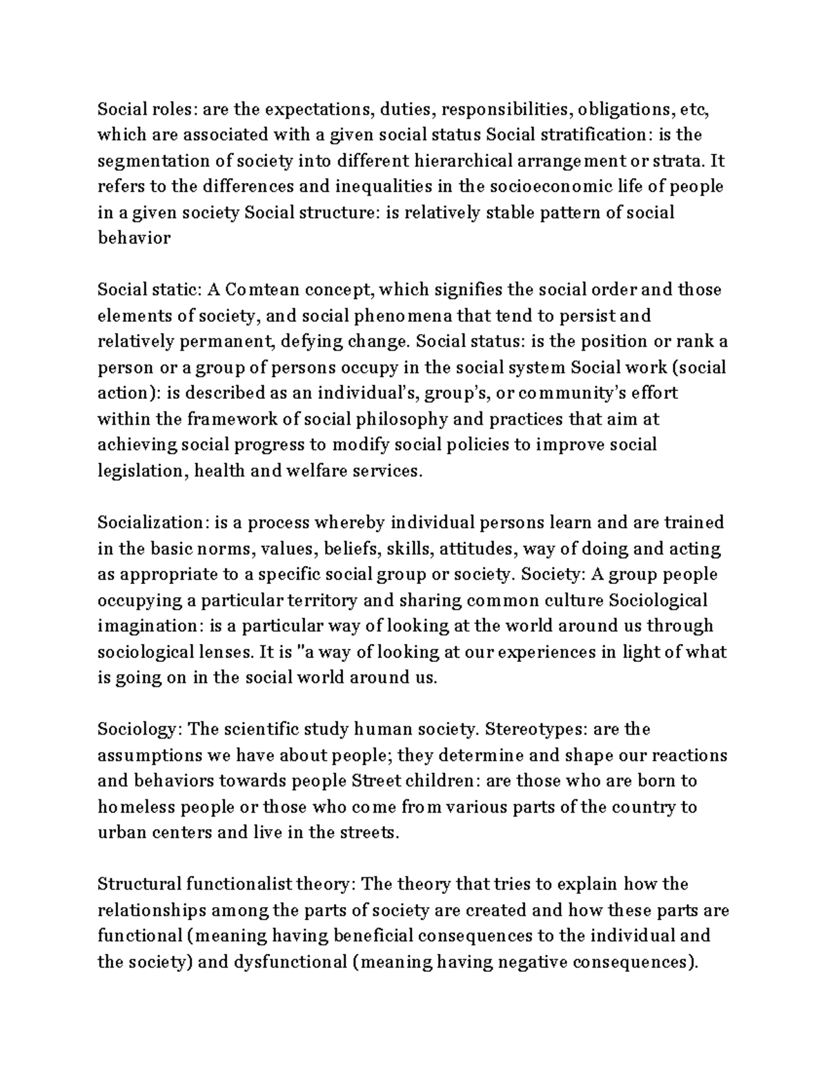 Sociology 2 - Understanding Key Concepts in Social Structures - Studocu