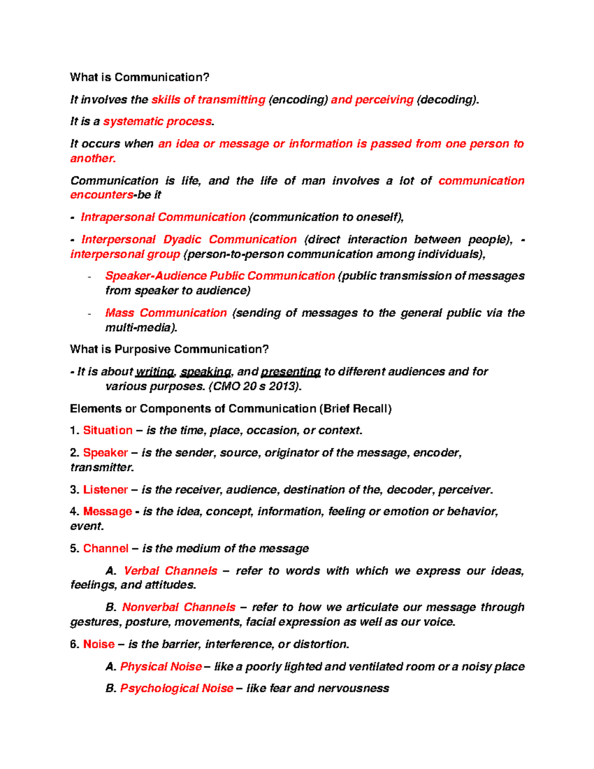 English 101: Communication Basics and Insights by Mr. Lumontad - Studocu