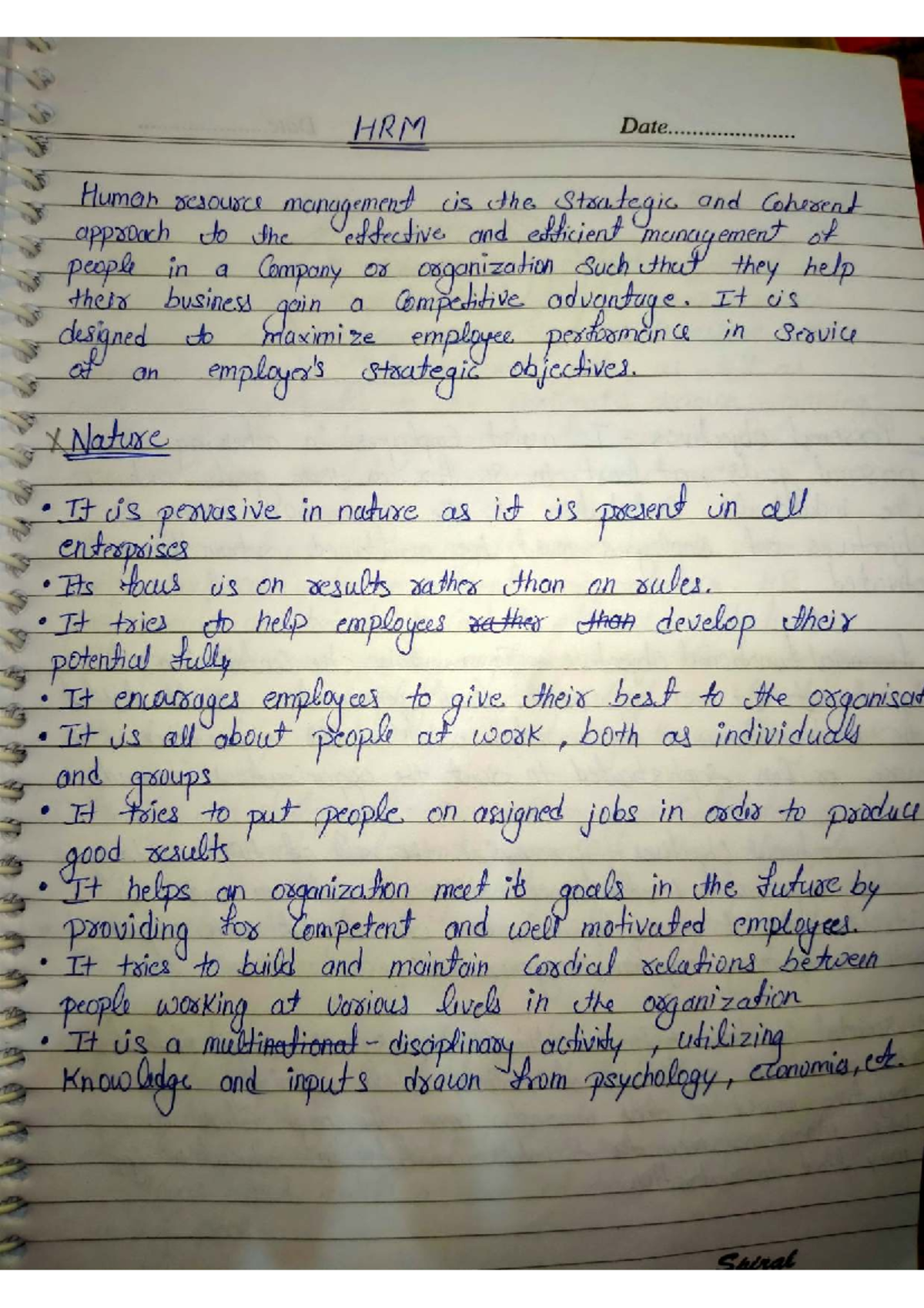 HRM Notes: Strategic Management of Human Resources (HRM 101) - Studocu