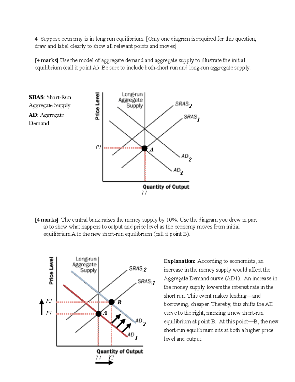 Aggregate Demand and Supply: Short-Run to Long-Run Equilibrium (Q4) -  Studocu