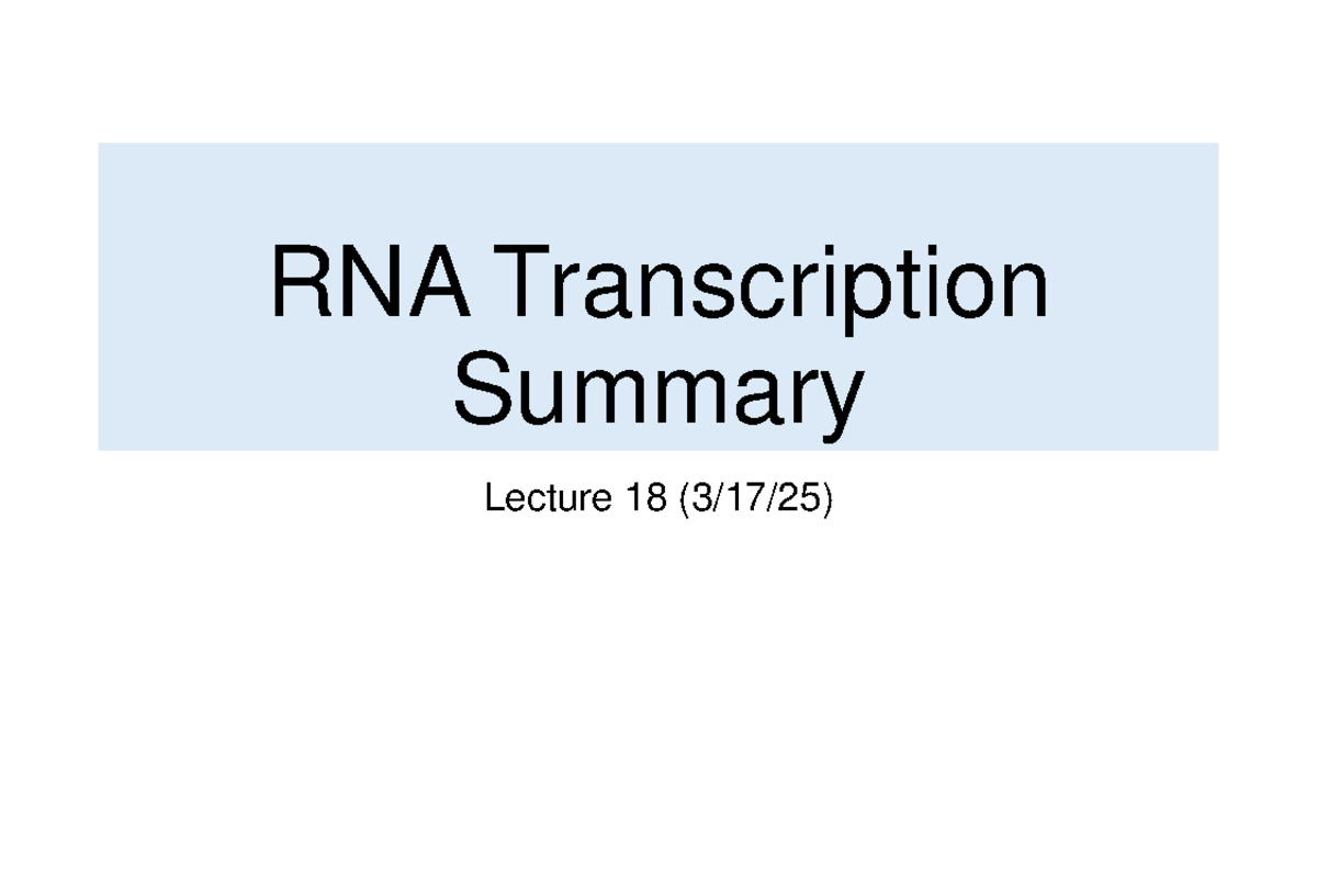Biology 101: Translation Mechanisms and Genetic Code Overview - RNA ...