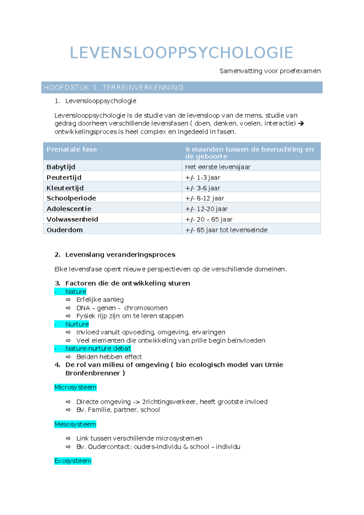 Final Exam Study Guide for PSY101: Lifespan Development Overview - Studocu