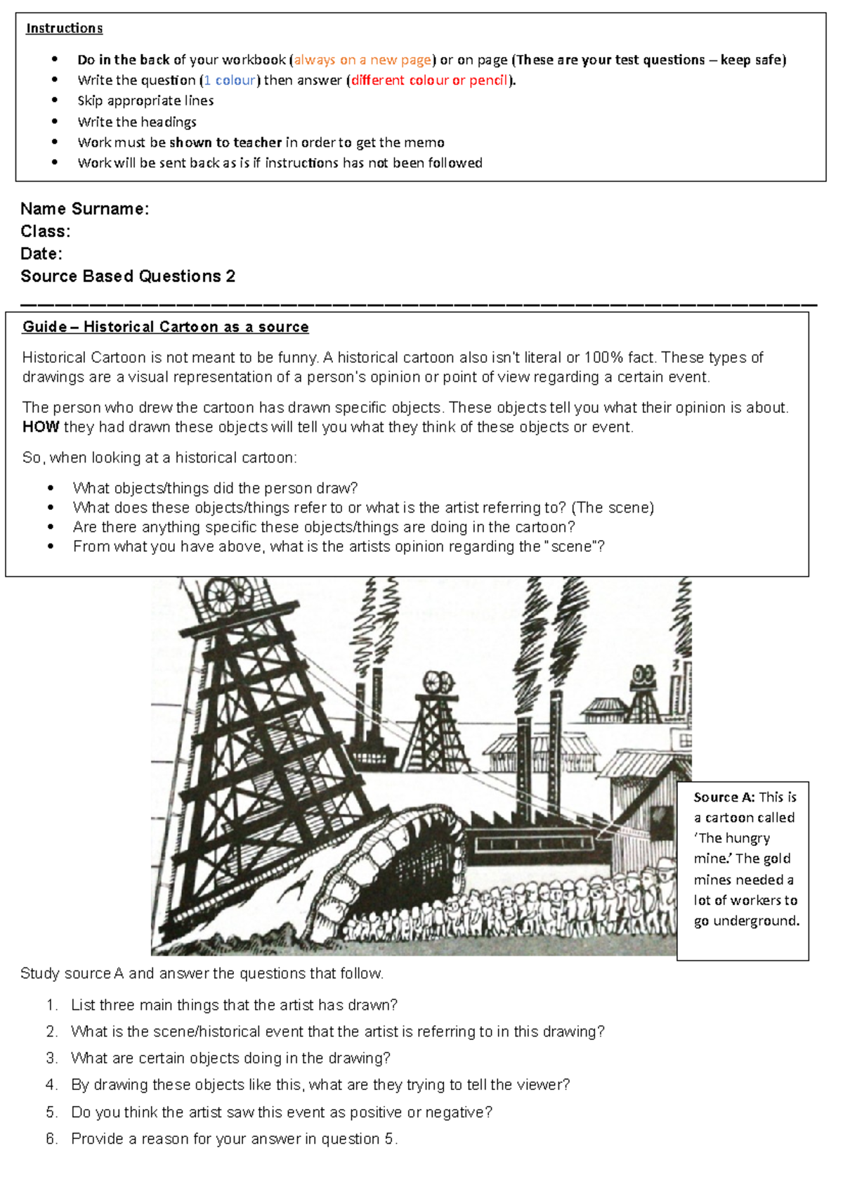 (8) History Source Based Questions 2: Analysis of Historical Cartoon ...