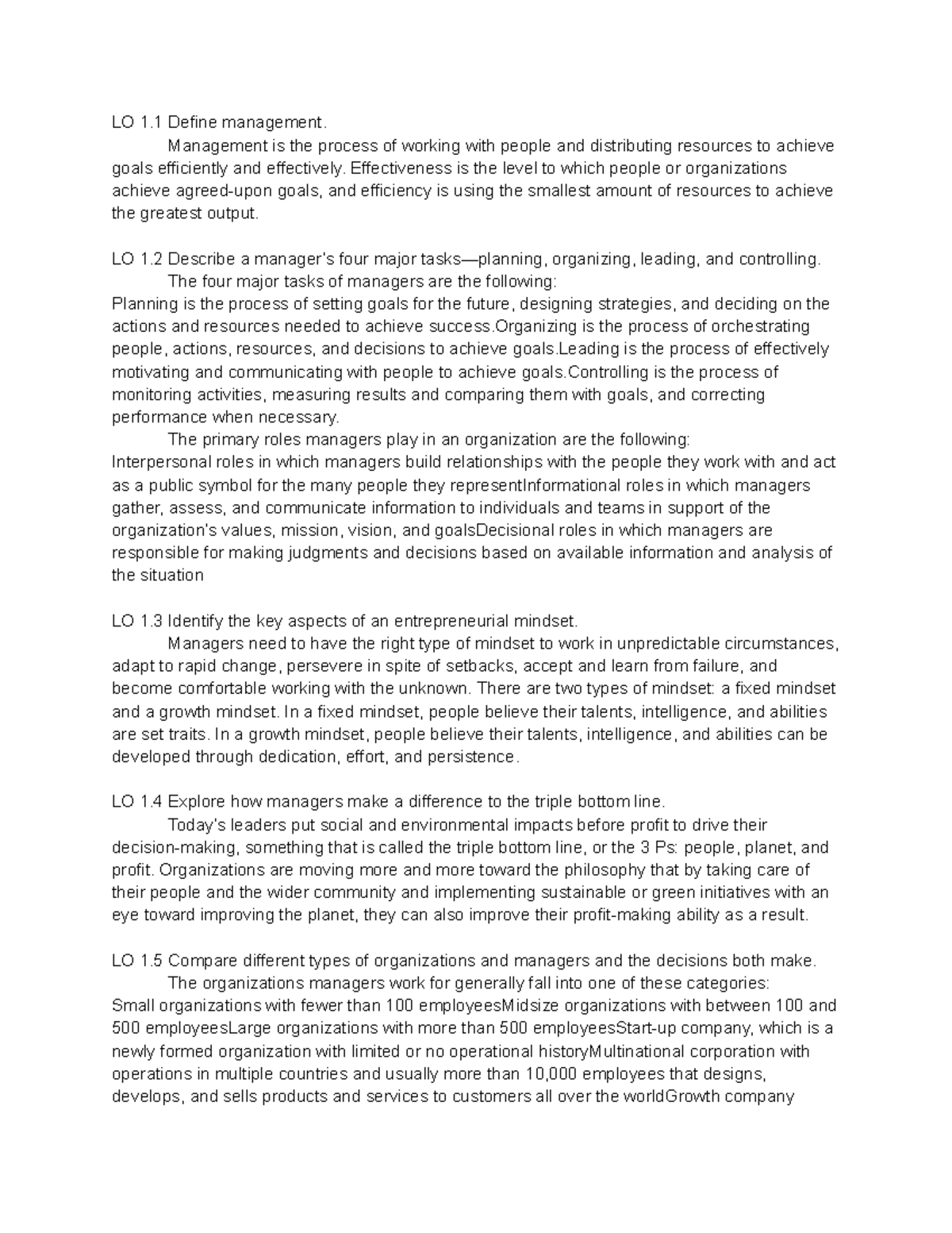 MGT 300 Exam 1 Study Guide: Management Concepts and Strategies - LO 1 ...
