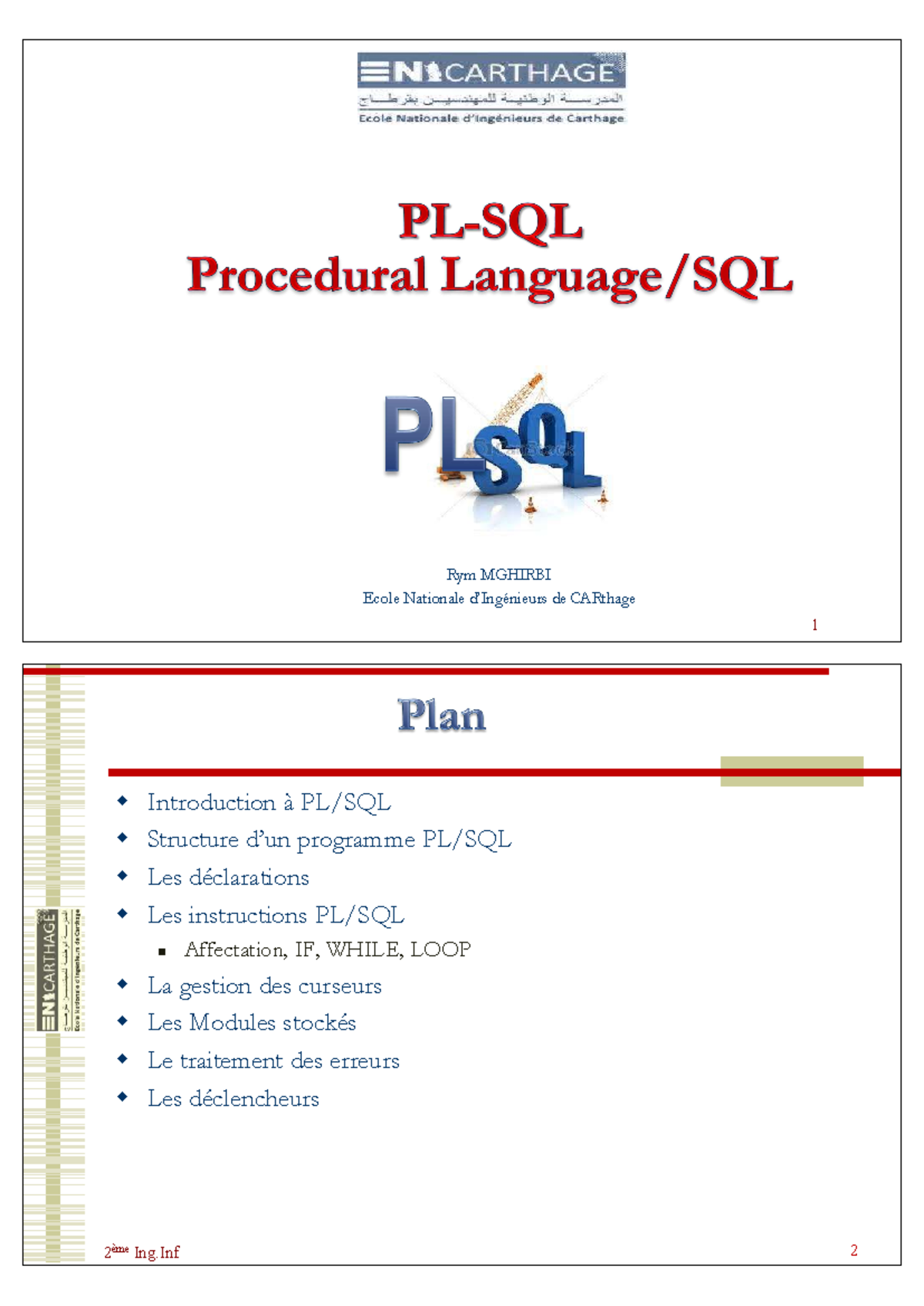 6.4. SGBD PL-SQL: Triggers Complets et Exemples Pratiques - Studocu