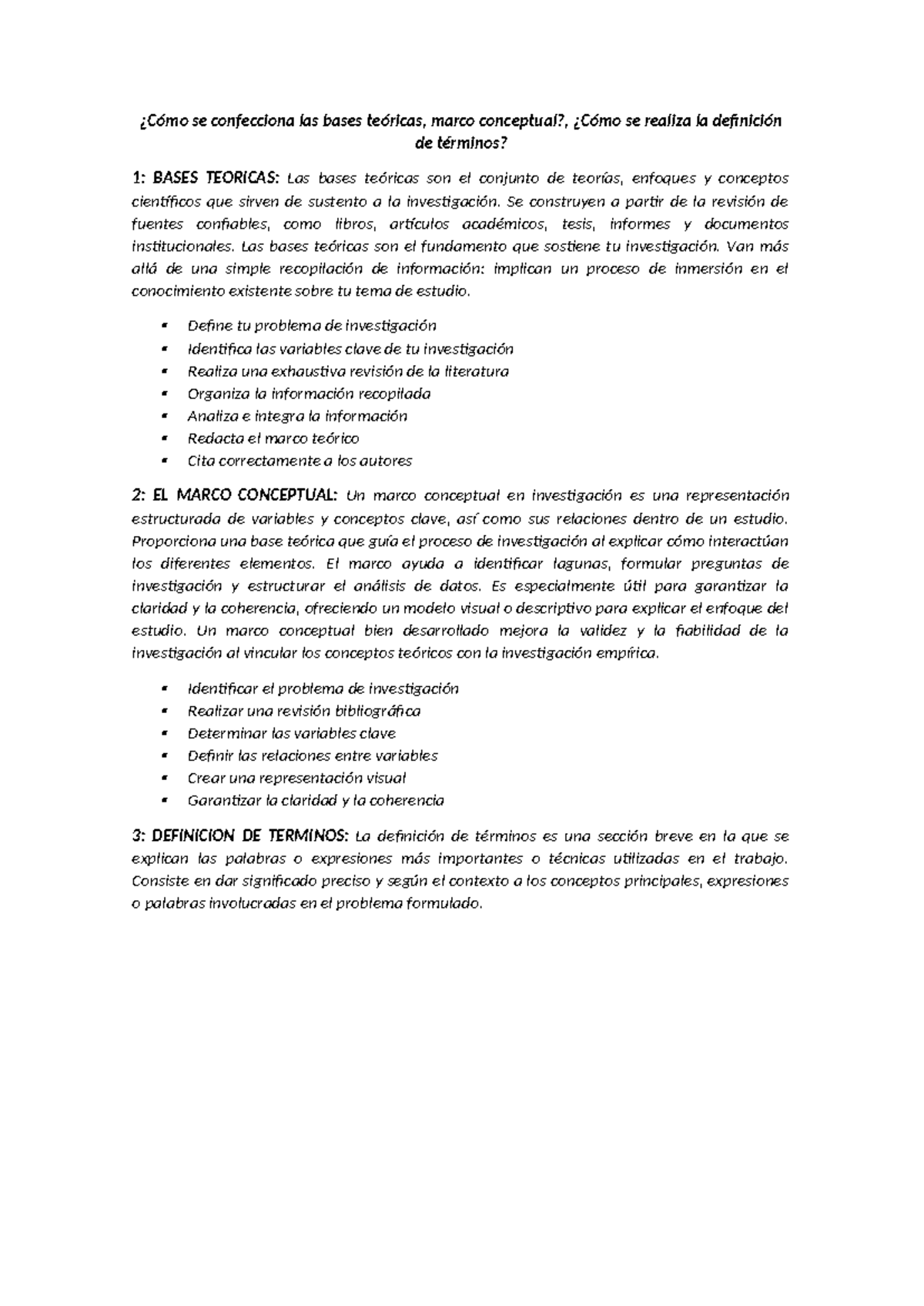 Bases Teóricas y Marco Conceptual en Investigación - FORO Formativo - Document Preview