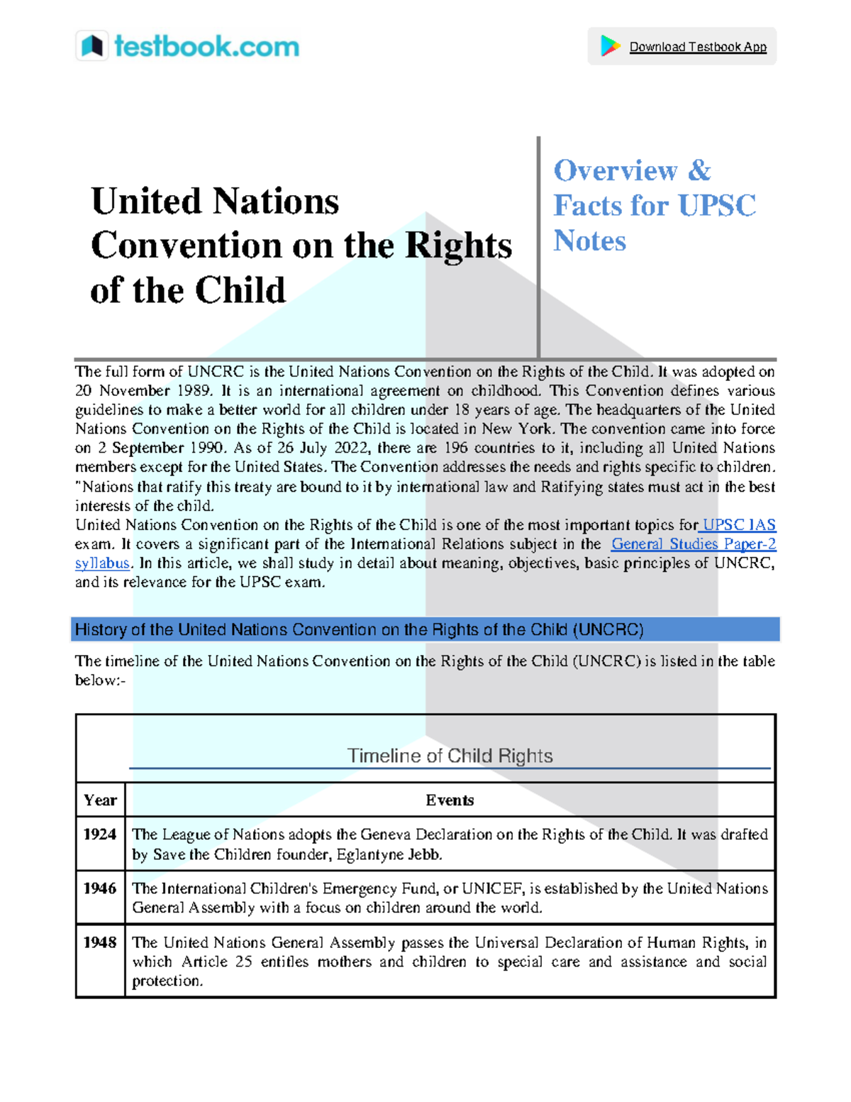 UNCRC Overview: Key Facts and Insights for UPSC Preparation - Studocu
