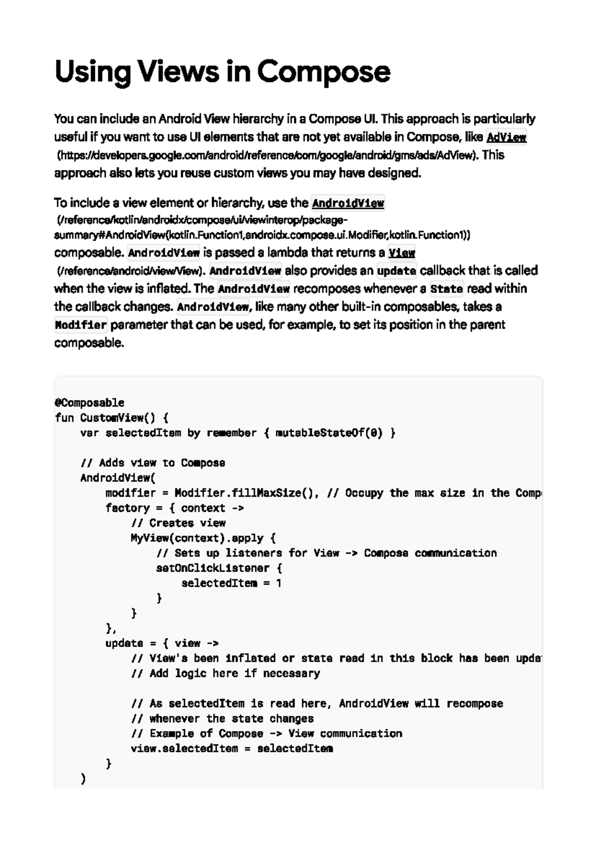 Using Views in Jetpack Compose - Kotlin Study Resources - Studocu