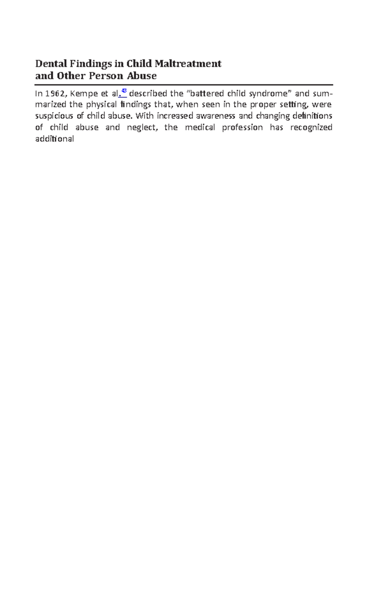 Dental Findings in Child Abuse and Other Person Abuse Examinations ...