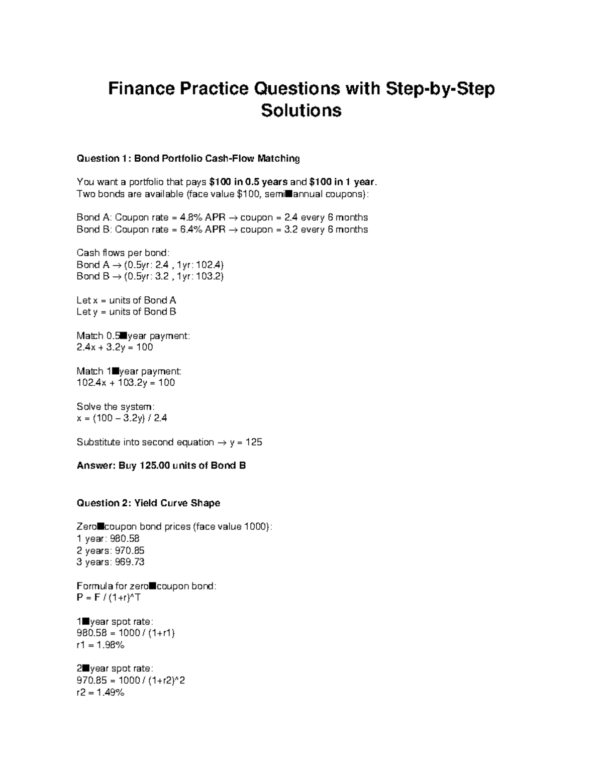 HW5 Finance Practice Questions & Solutions - Studocu