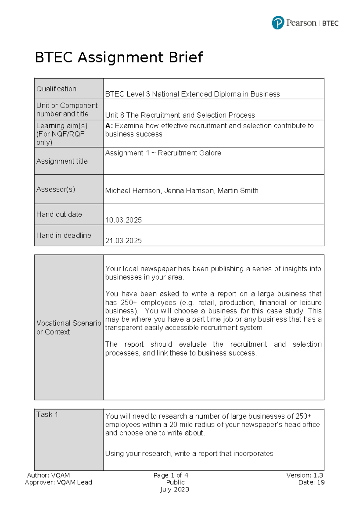 BTEC-Assignment-Brief- U8 Assignment 1 - BTEC Assignment Brief ...
