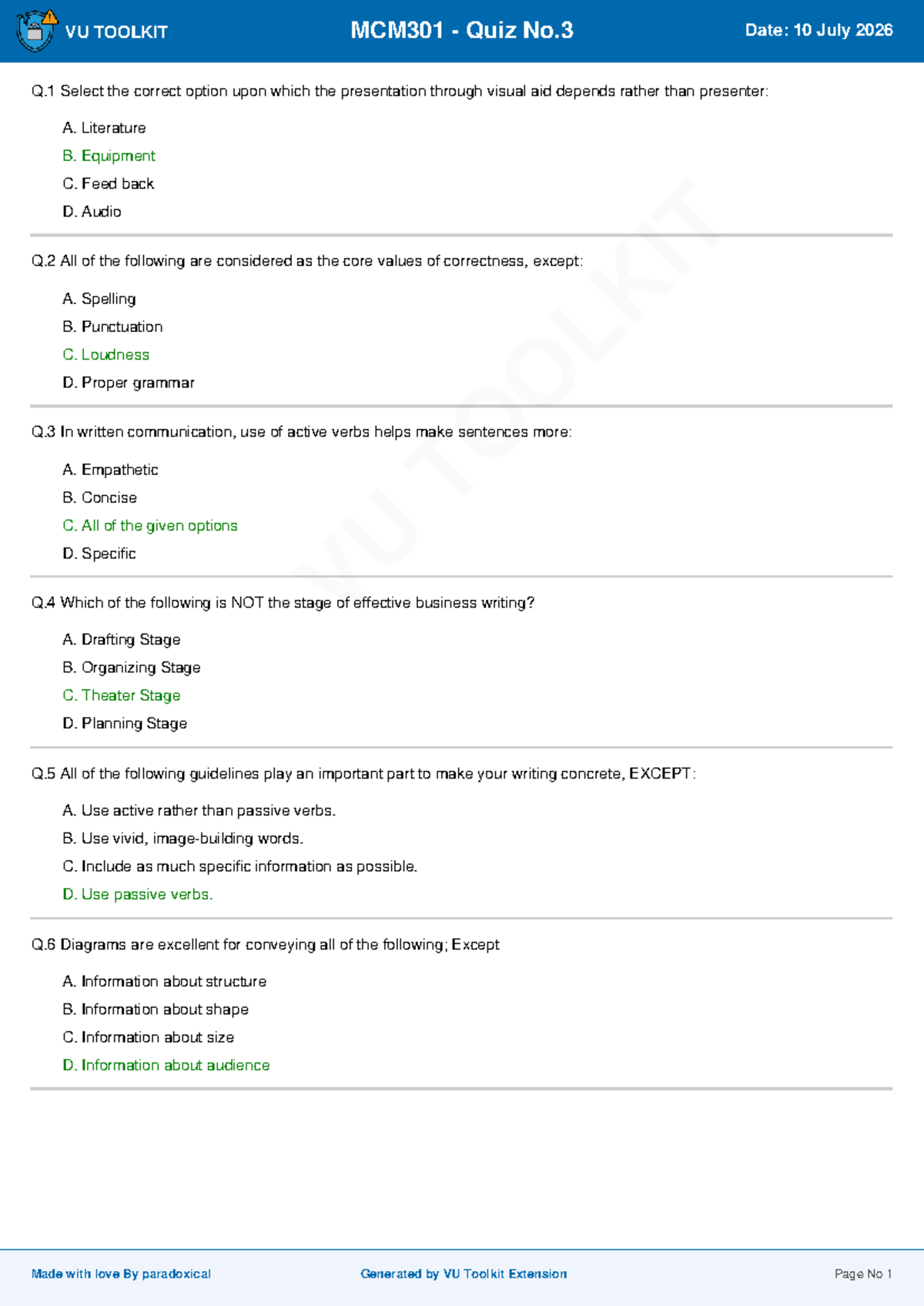 MCM301 Quiz No.3 - Lecture Wise Notes - Studocu