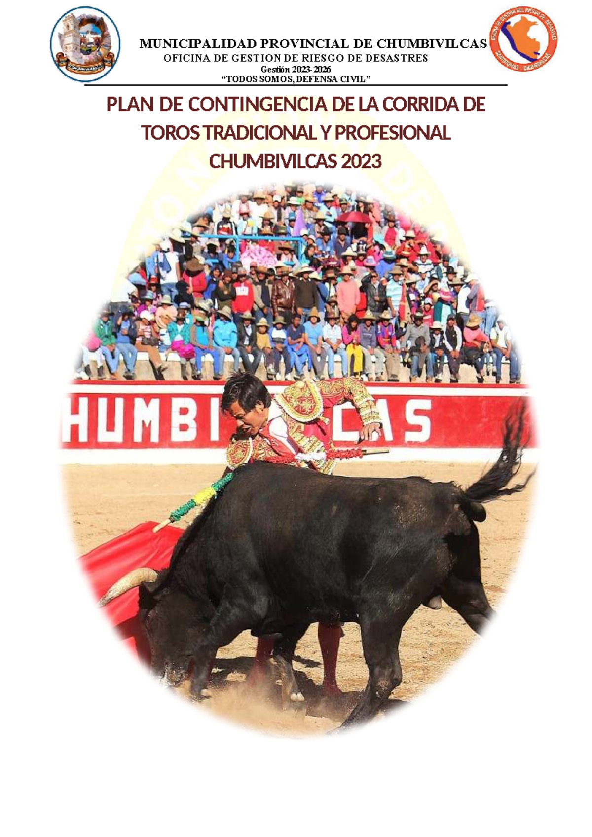 Plan de Contingencia para la Corrida de Toros Chumbivilcas 2023 - Document Preview
