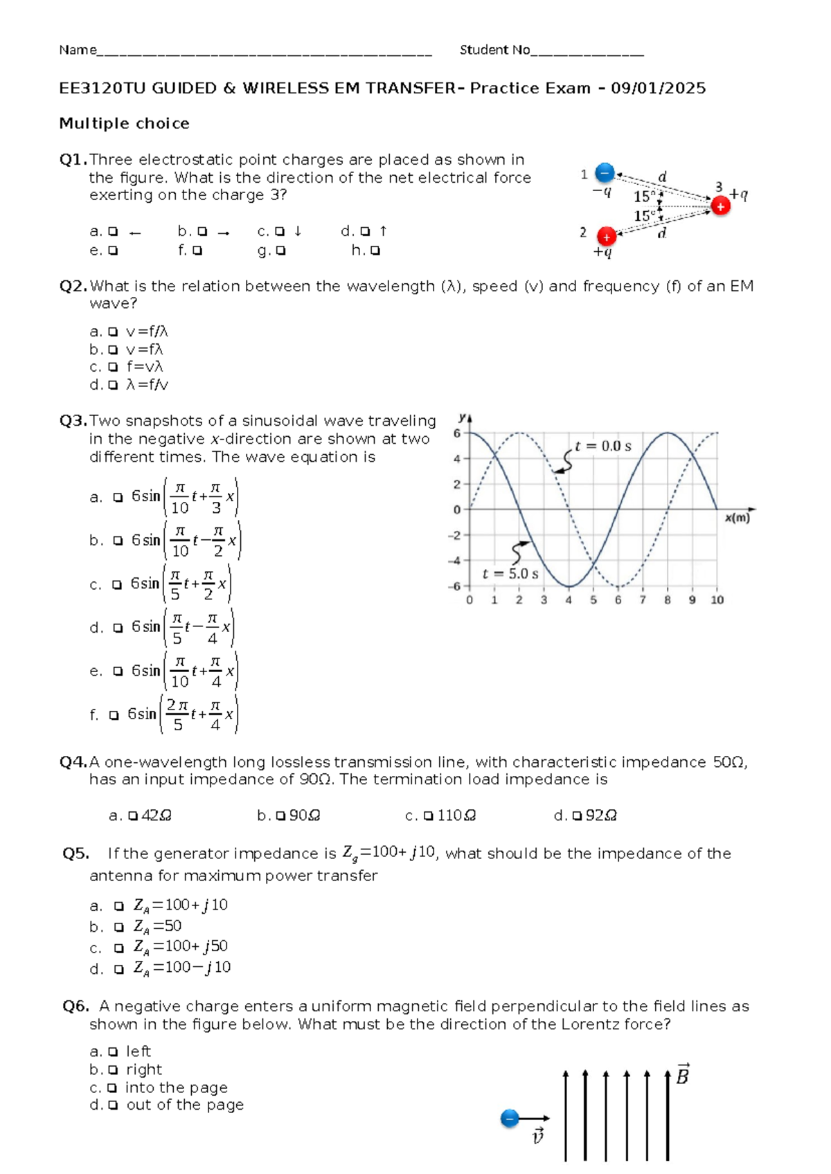 EE3120TU Guided Wireless EM Practice Exam 2024-2025 - Studeersnel
