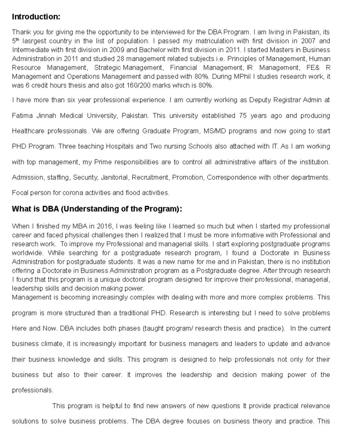 DBA Program Insights: Interview Questions & Leadership Development ...
