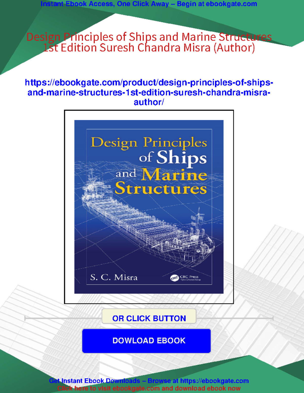 Design Principles of Ships and Marine Structures - 1st Edition by S. C ...