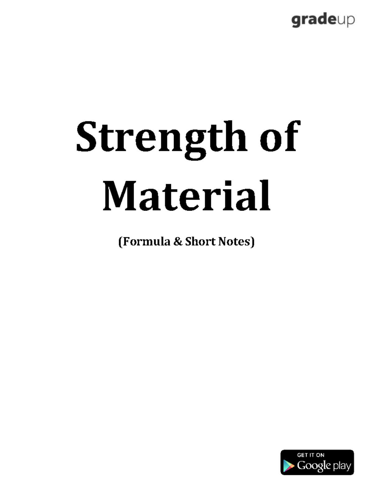 Strength of Materials Formulas: Short Notes for Exam Preparation - Studocu