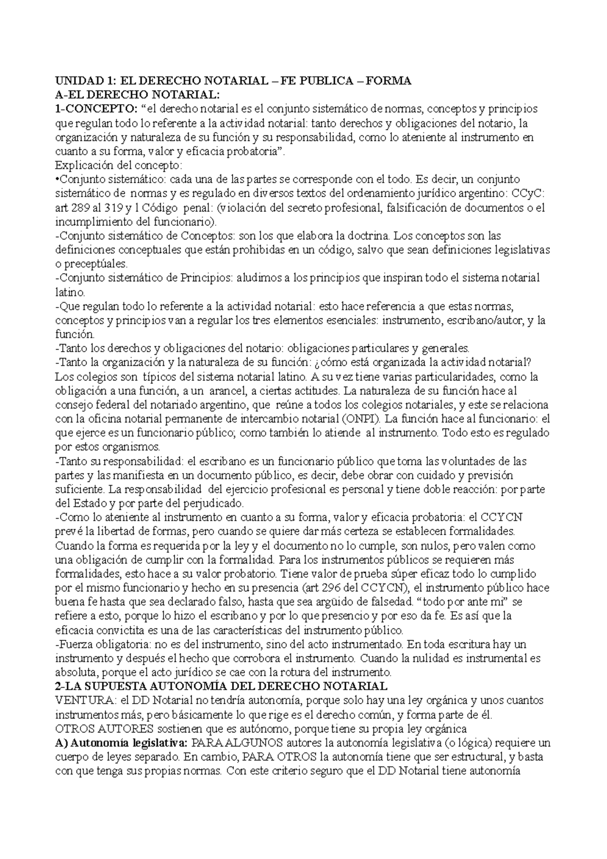 Derecho Notarial I - Unidad 1: Conceptos y Principios de la Fe Pública ...