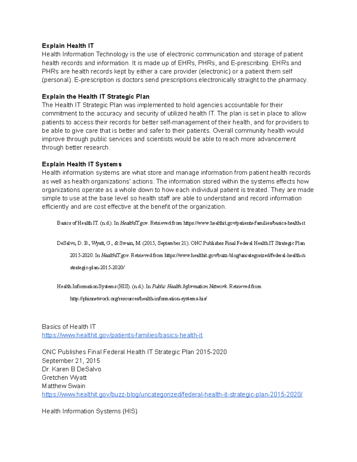 HIT120 Week 4 Discussion: Overview of Health Information Technology ...