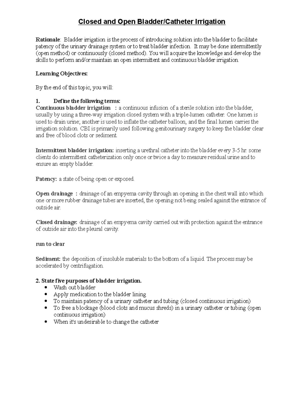 Closed vs Open Bladder Irrigation Techniques & Nursing Considerations ...