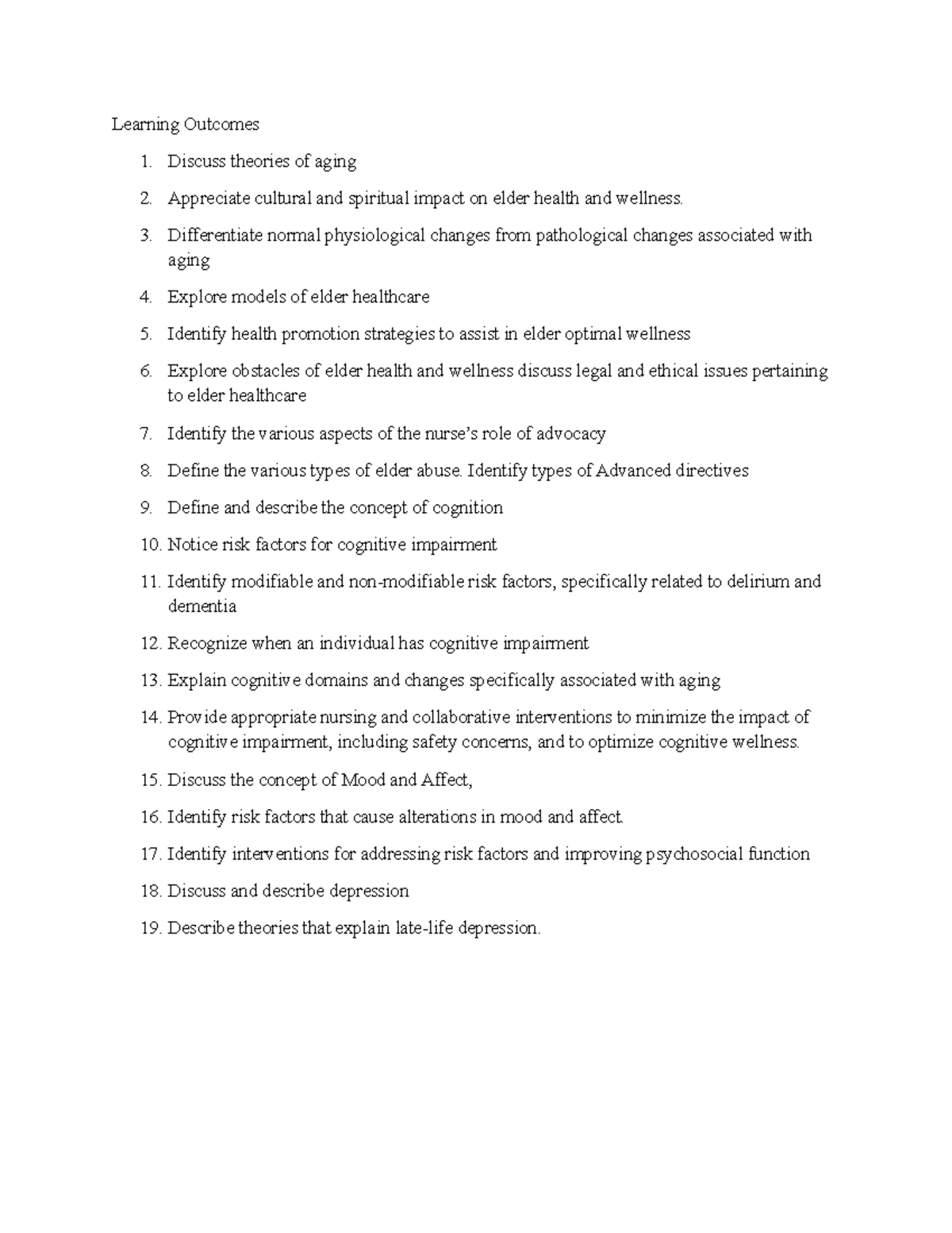 Gero 101 Study Guide: Theories of Aging & Elder Health Insights - Studocu