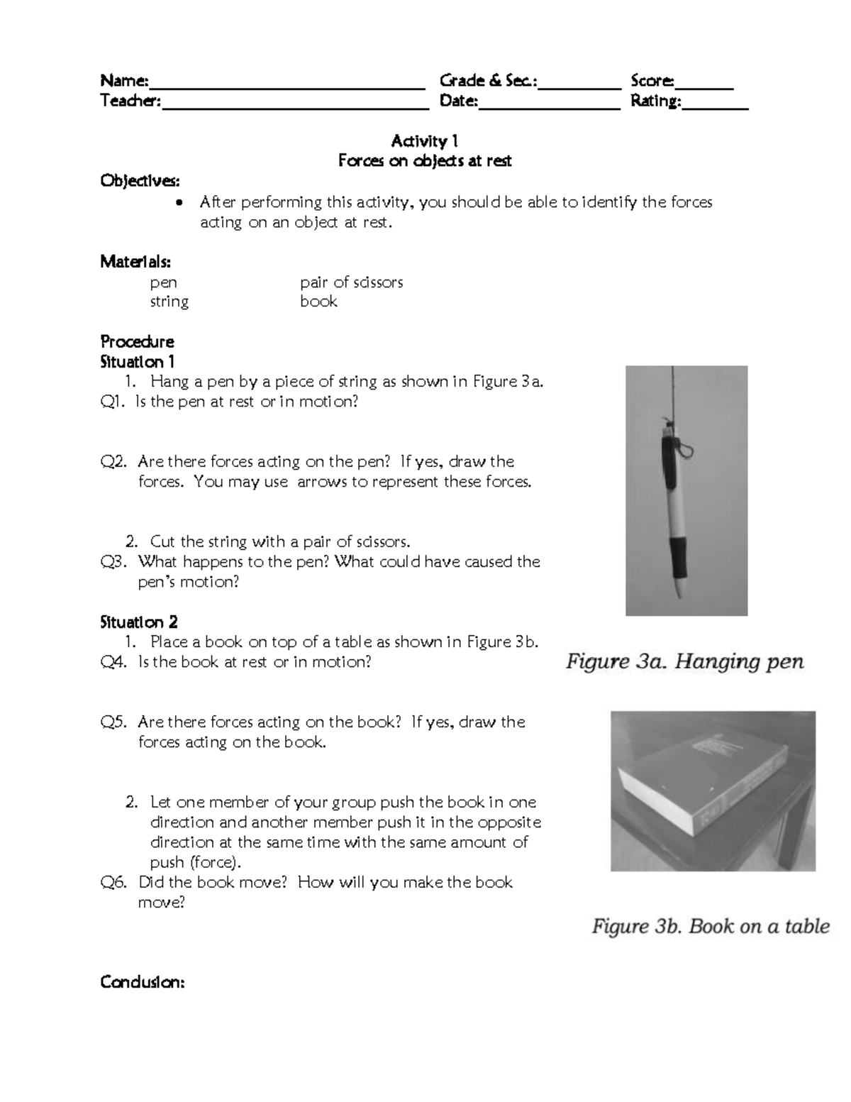 Grade 8 Physics Forces And Motion Activities Unit 1 Module 1 Studocu
