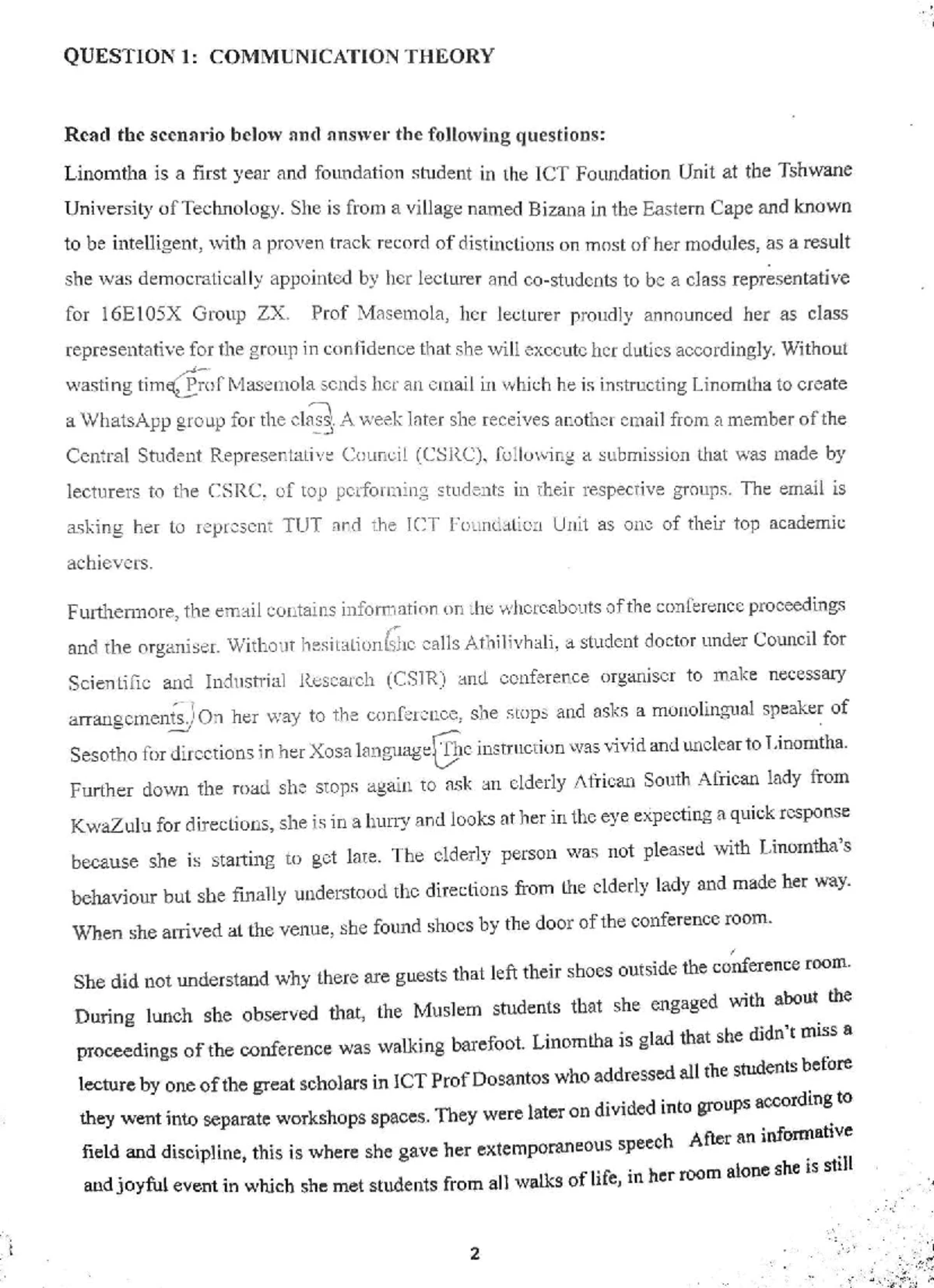 Communication Theory Past Paper 2: Analyzing Team Dynamics and Barriers ...