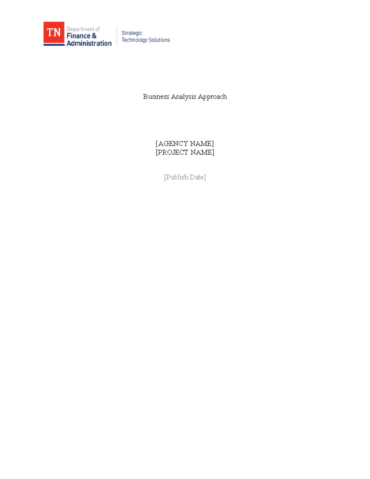 TBSM Business Analysis Approach Template: Lifecycle & Deliverables ...