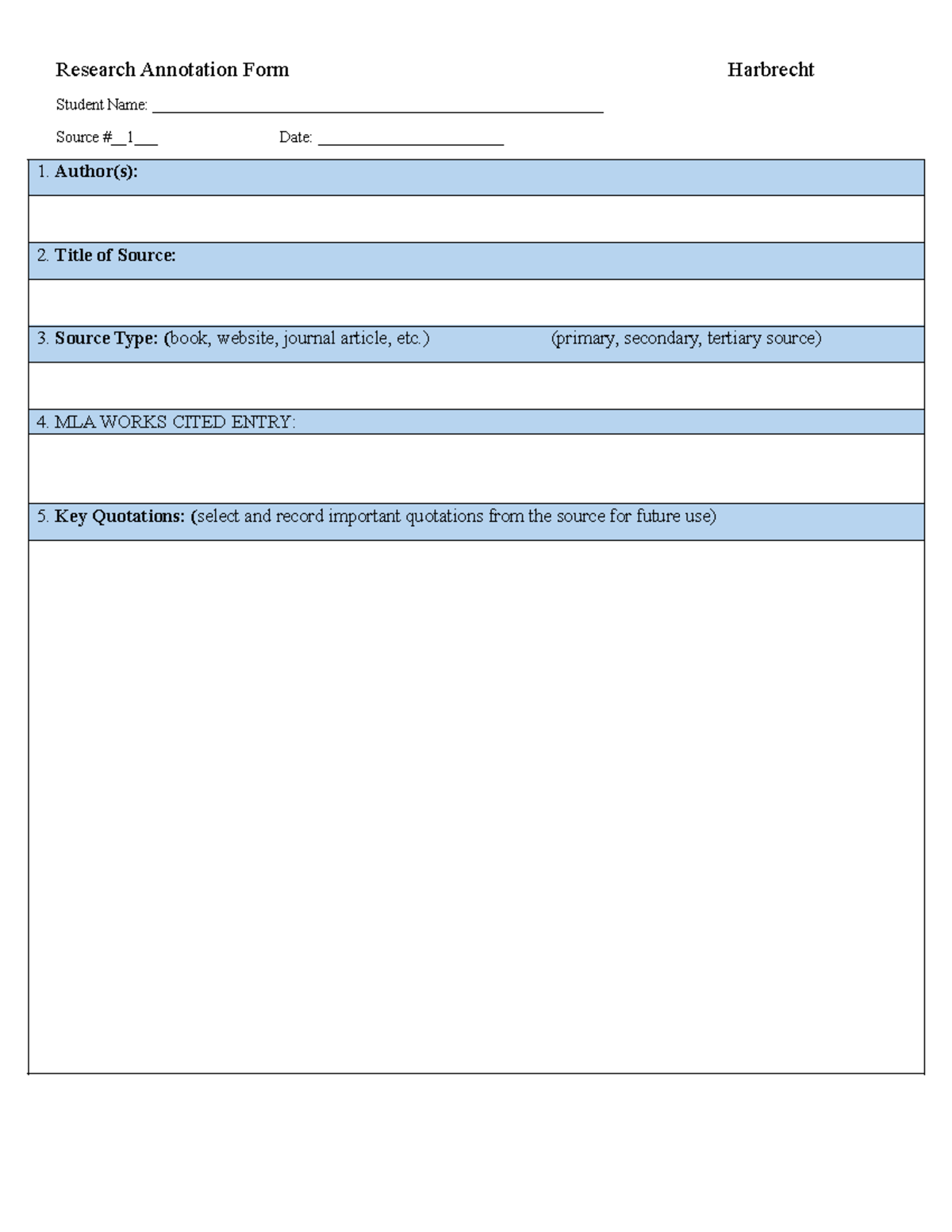 Research Annotation Form 2025 - Harbrecht - Studocu