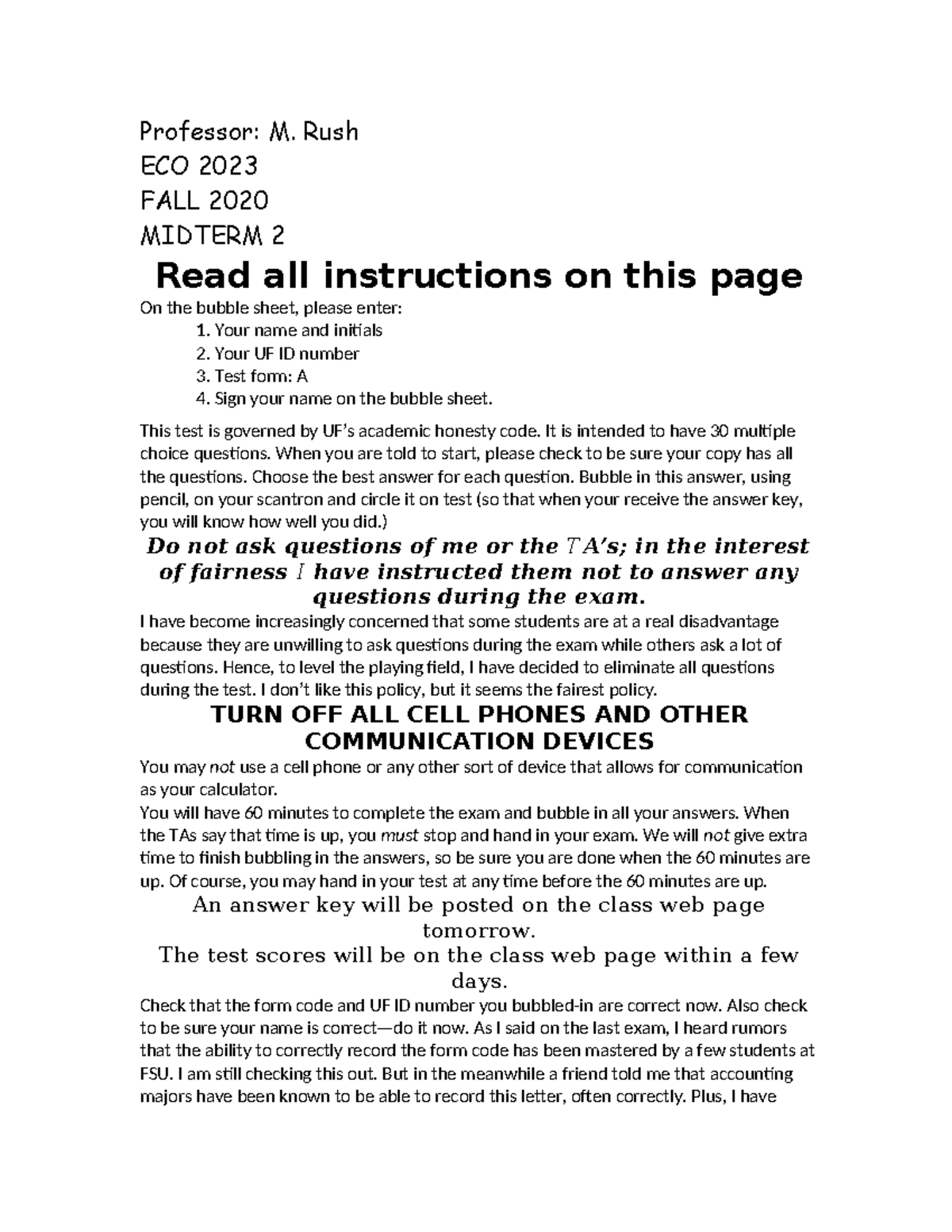ECO 2023 FALL 2020 MIDTERM 2 Practice Exam Guide - Studocu