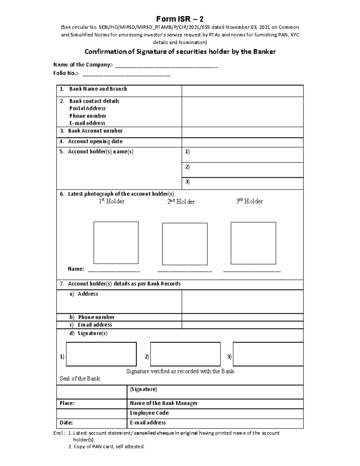 FORM-ISR-2: KYC Confirmation & Signature Verification - Studocu