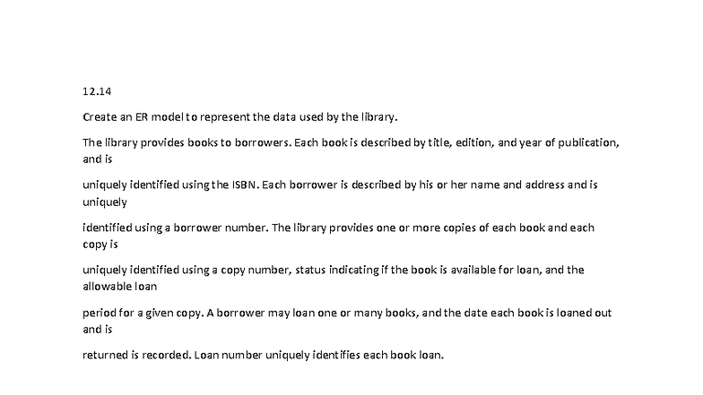 ER EER Scenarios - Practice questions for erd and eerd - 12. Create an ...