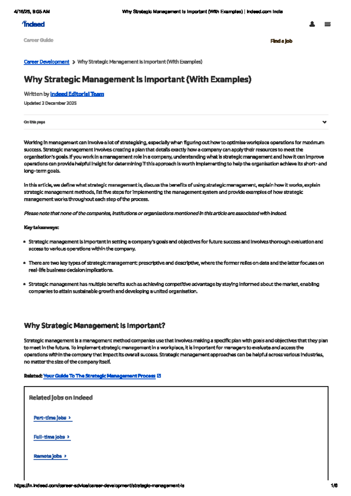 Strategic Management Importance: Key Insights & Examples - Studocu