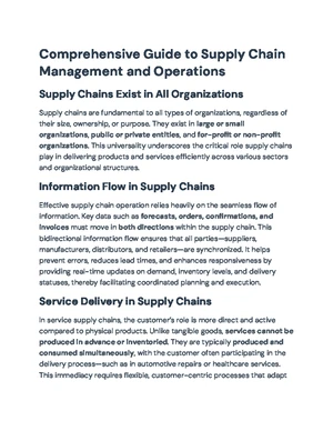 Supply Chain Management - Study Notes & Assignments - Studocu