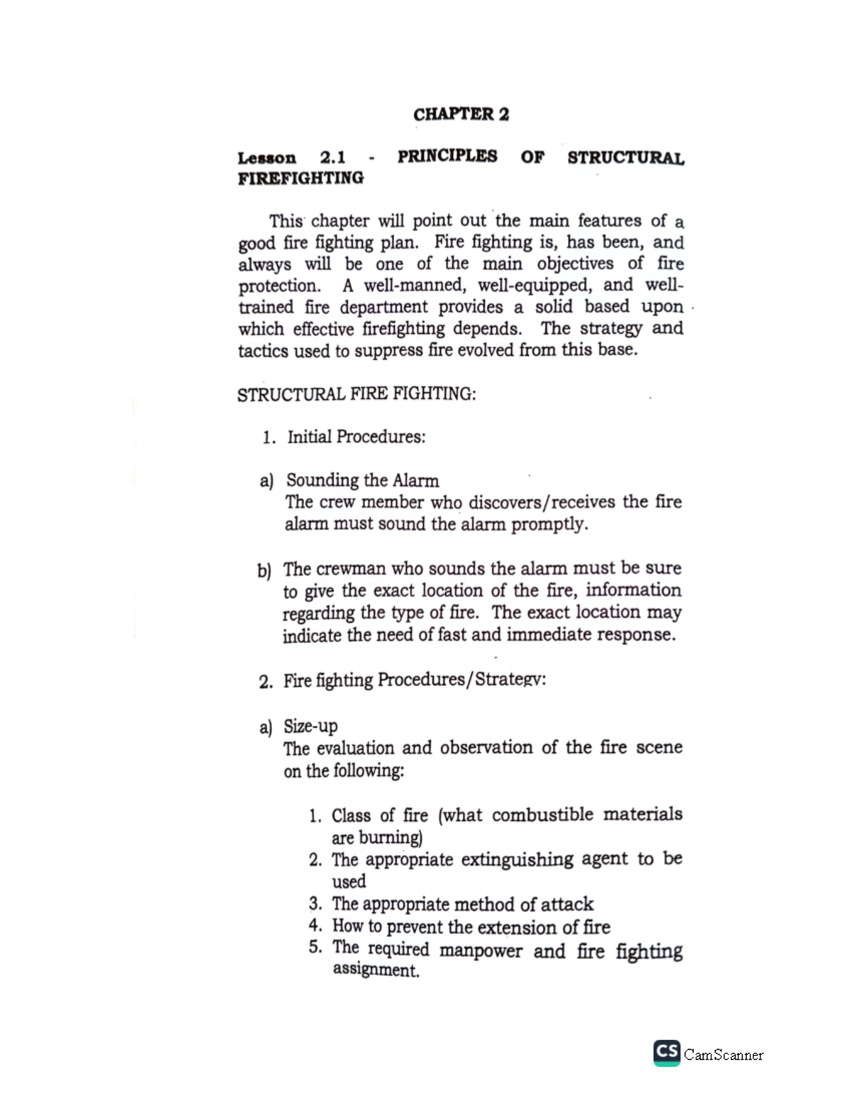 CS Structural Firefighting: Key Principles and Tactics - Lesson Notes ...