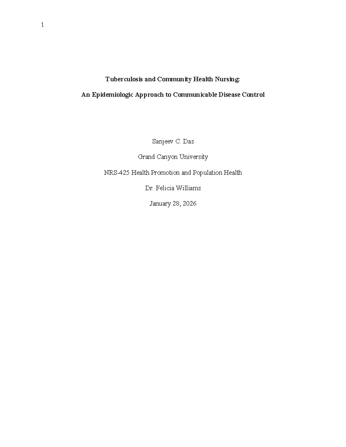 Epidemiology of Tuberculosis: Community Health Nursing Approaches - Studocu