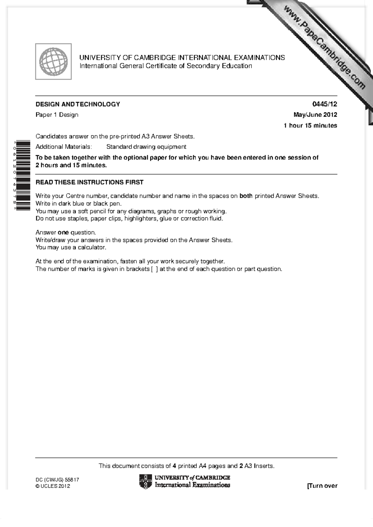 IGCSE Design & Technology (0445) Paper 1 Exam Notes - Studocu