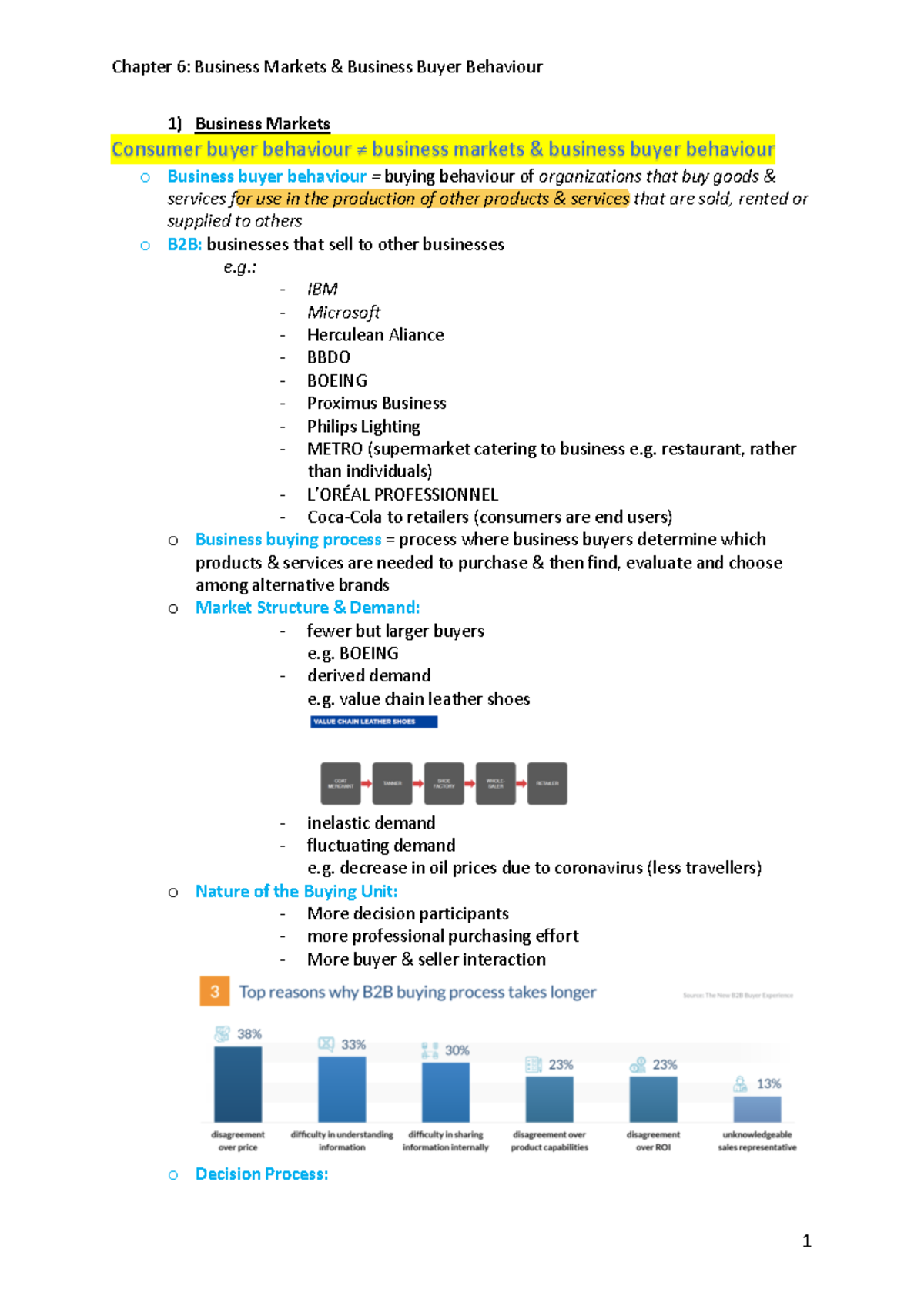 Chapter 6 Summary - Principles of Marketing - 1) Business Markets ...