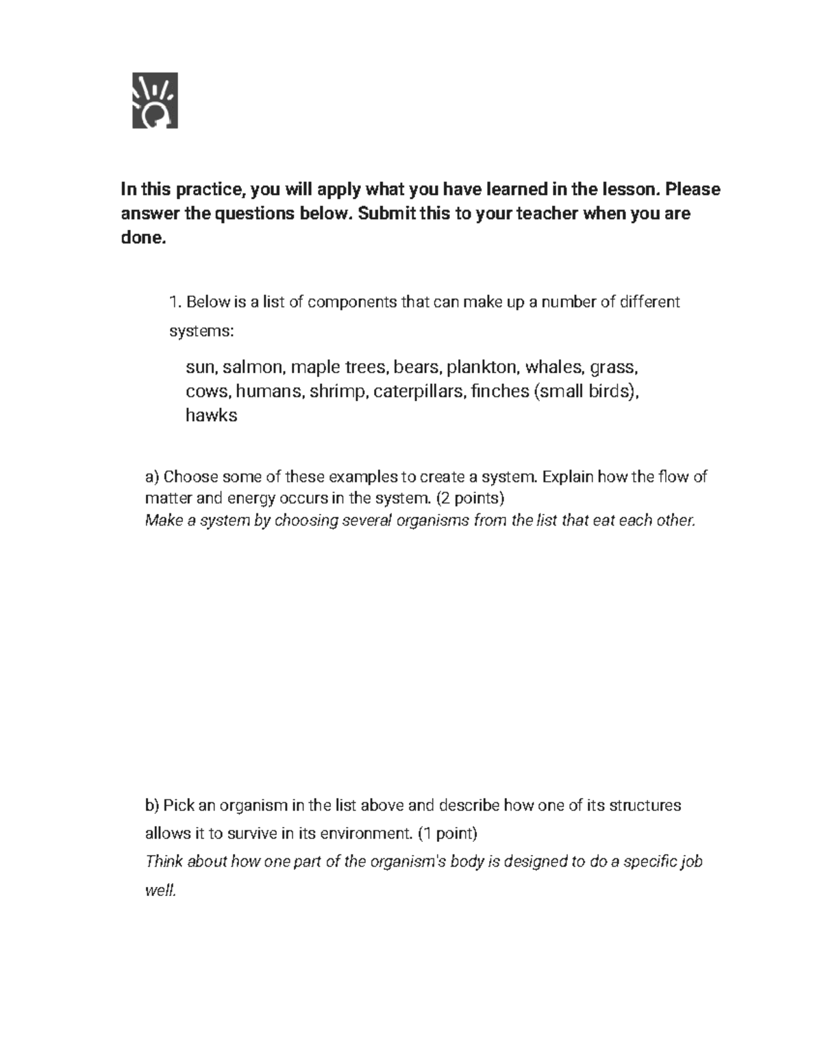 1.1.5 Practice - Applying Core Ideas in Life Science Concepts - Studocu
