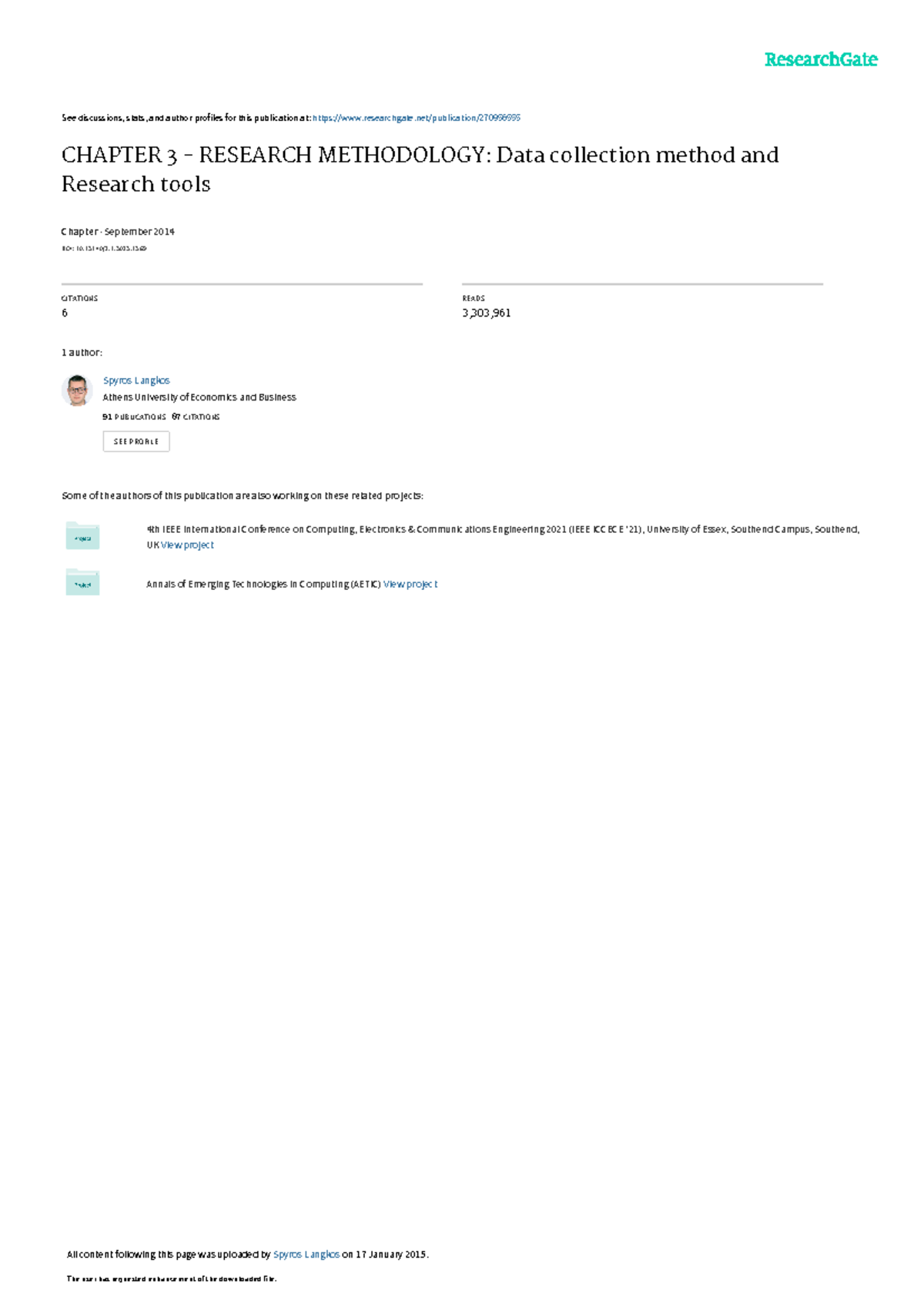 Chapter 3: Research Methodology - Data Collection & Tools (M.Sc.) - Studocu
