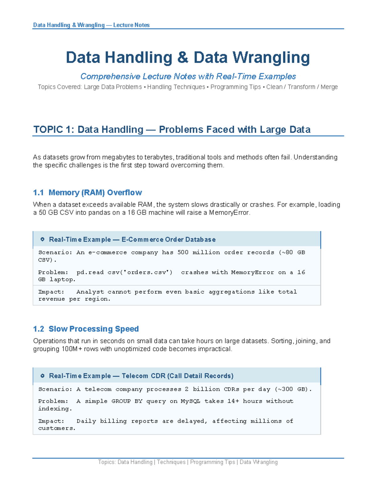 Data Handling & Wrangling Lecture Notes (UNIT 2 PART 1) - Studocu